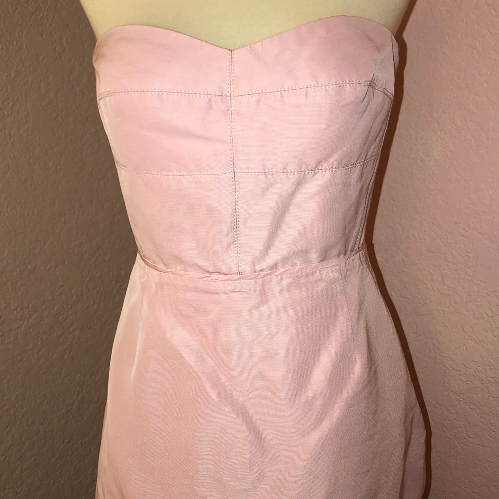J. Crew | Pink Rory Strapless Dress size 4 with back cutout EUC